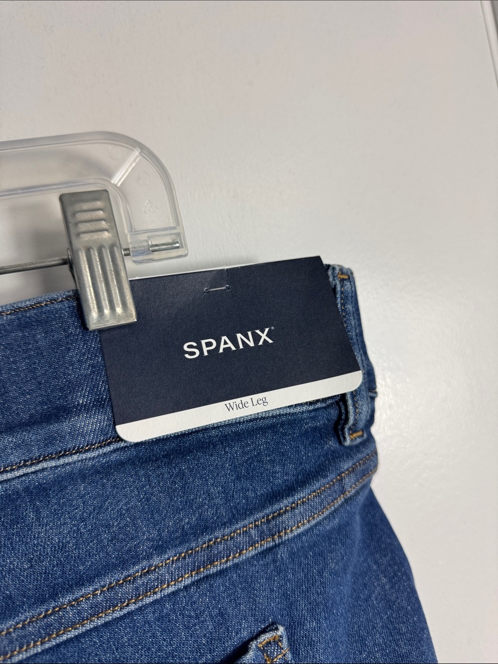 NWT SPANX Wide Leg Jeans Authentic Blue Size 3X Tall - Picture 3 of 14